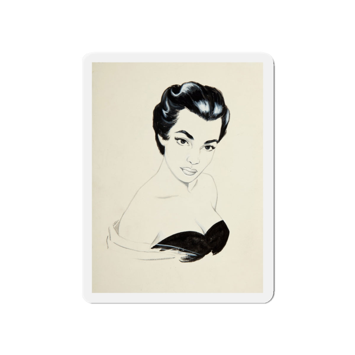 Glamour Portrait (Magazine Illustration) Refrigerator Magnet-5" x 5"-The Sticker Space