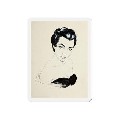 Glamour Portrait (Magazine Illustration) Refrigerator Magnet-5" x 5"-The Sticker Space