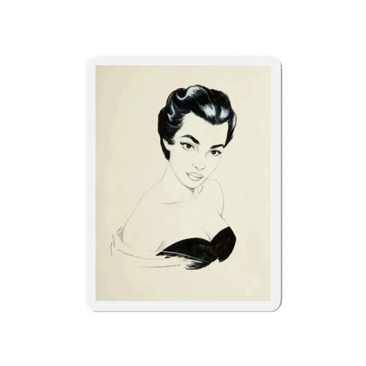 Glamour Portrait (Magazine Illustration) Refrigerator Magnet 6 Inch Die-Cut - The Sticker Space