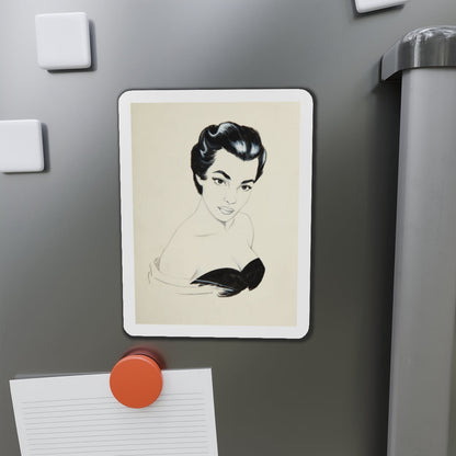 Glamour Portrait (Magazine Illustration) Refrigerator Magnet-The Sticker Space