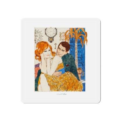 Glamourous Red Head Preliminary Artwork (1960) (Magazine Illustration) Refrigerator Magnet-5" x 5"-The Sticker Space