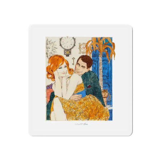 Glamourous Red Head Preliminary Artwork (1960) (Magazine Illustration) Refrigerator Magnet 6 Inch Die-Cut - The Sticker Space