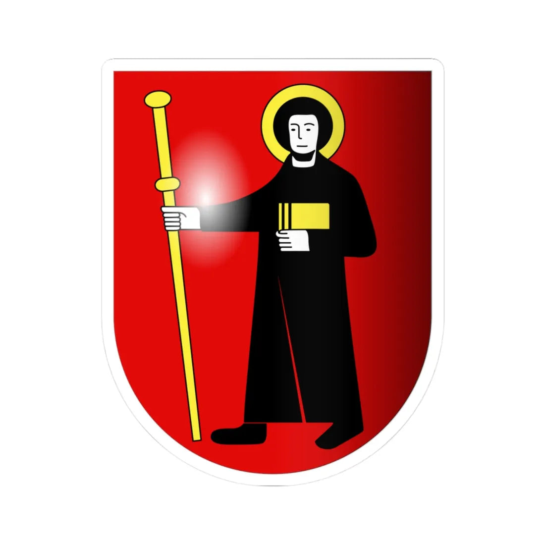 Glaris-coat of arms 3d (Switzerland) (Coat of Arms) STICKER Vinyl Kiss-Cut Decal 4 Inch White - The Sticker Space