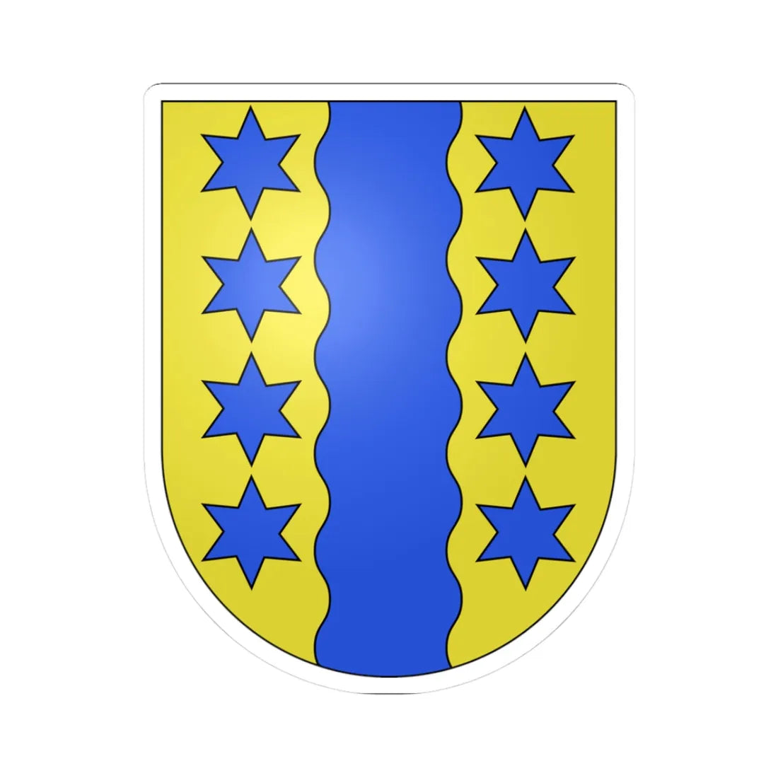 Glarus Nord-coat of arms (Switzerland) (Coat of Arms) STICKER Vinyl Kiss-Cut Decal 3 Inch White - The Sticker Space