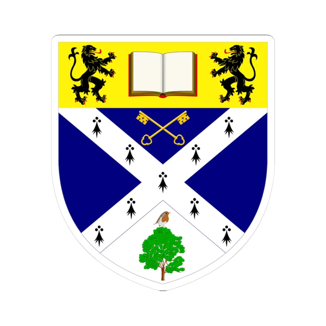 Glasgow Caledonian University arms (Scotland) (Coat of Arms) STICKER Vinyl Kiss-Cut Decal 3 Inch White - The Sticker Space