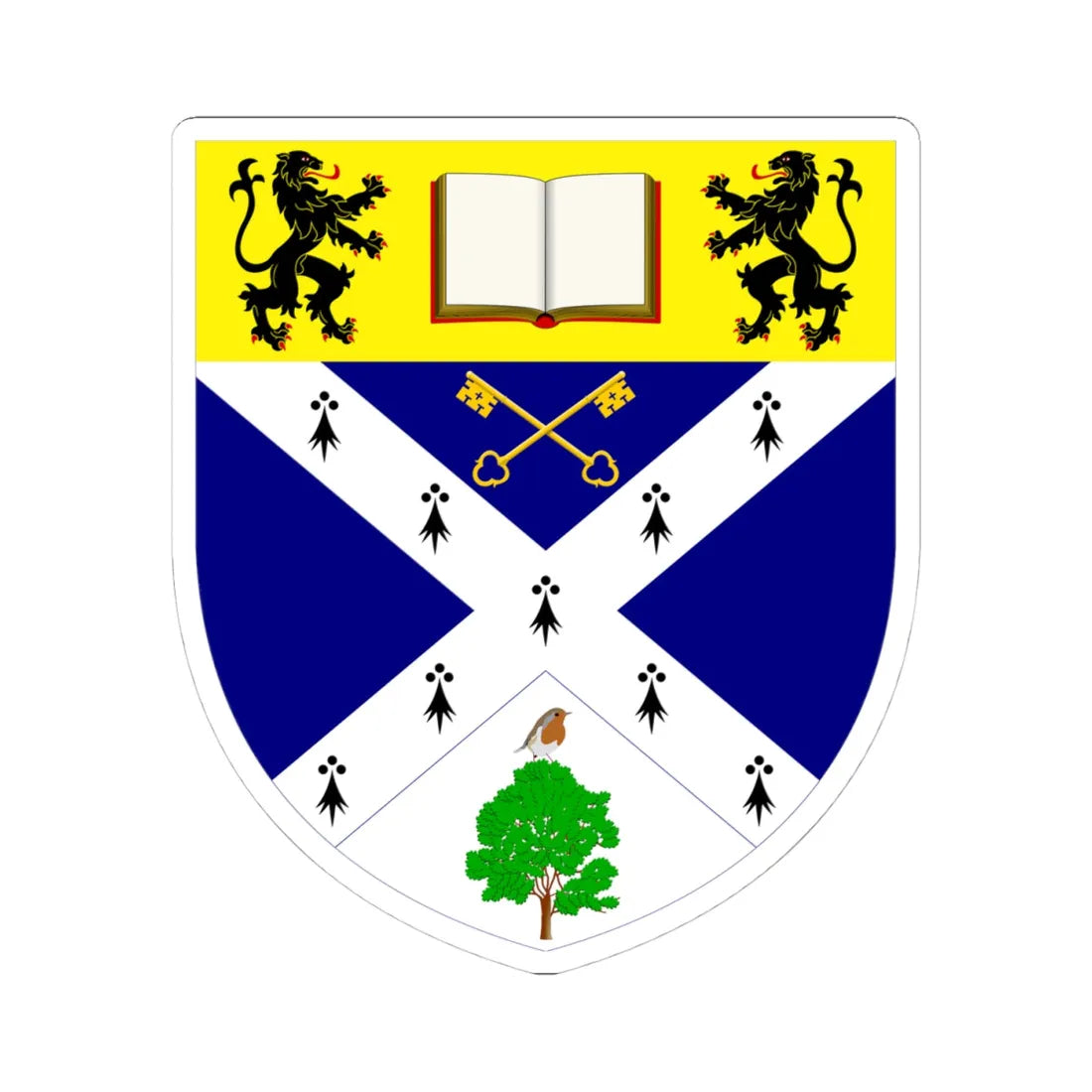Glasgow Caledonian University arms (Scotland) (Coat of Arms) STICKER Vinyl Kiss-Cut Decal 4 Inch White - The Sticker Space