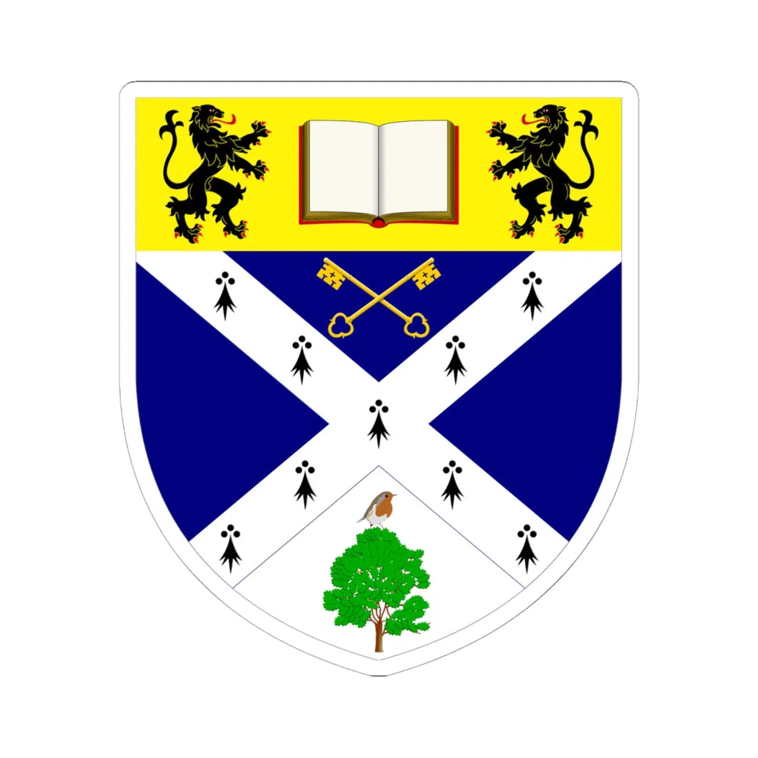 Glasgow Caledonian University arms (Scotland) (Coat of Arms) STICKER Vinyl Kiss-Cut Decal 6 Inch White - The Sticker Space