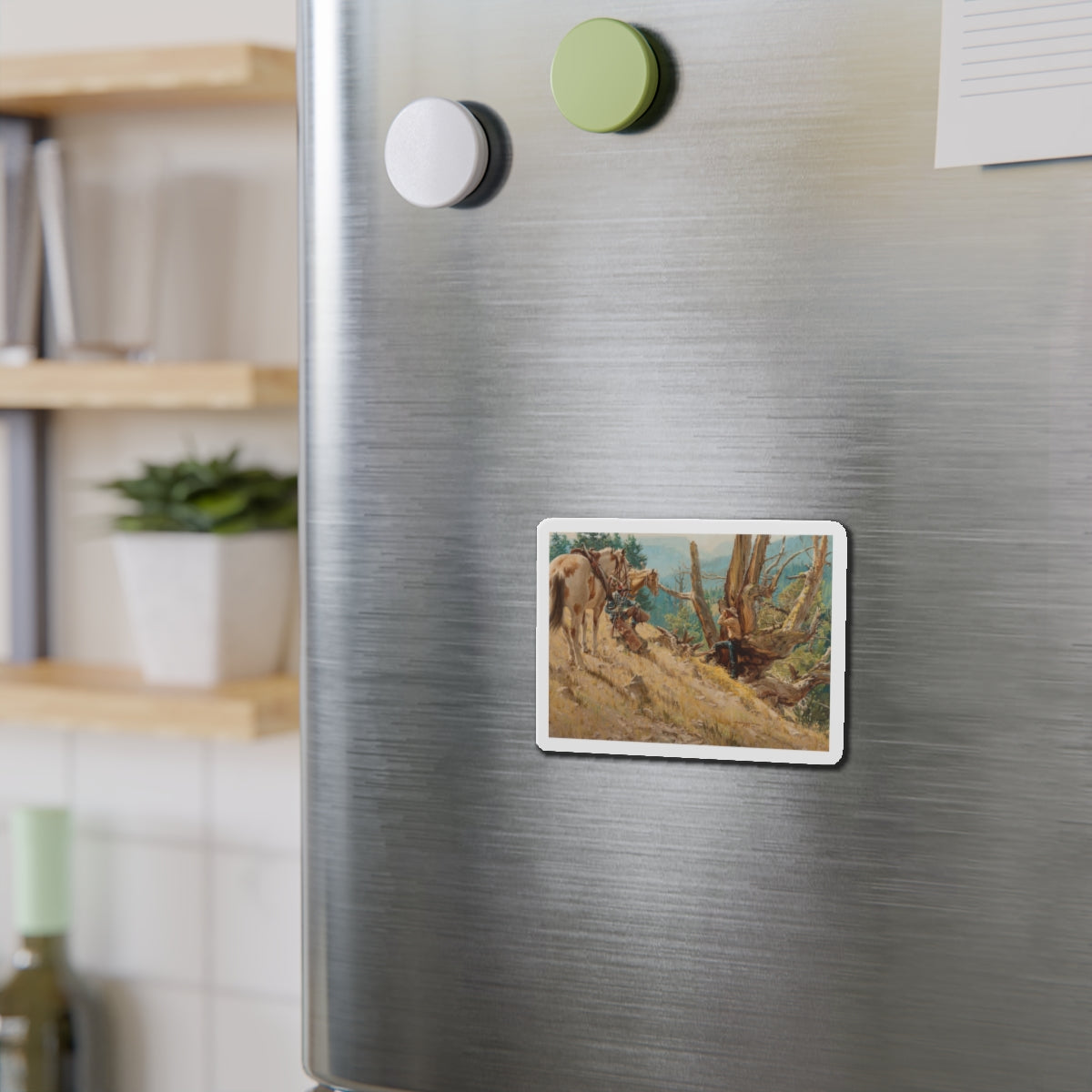 Glassing the Ridges (Magazine Illustration) Refrigerator Magnet-The Sticker Space