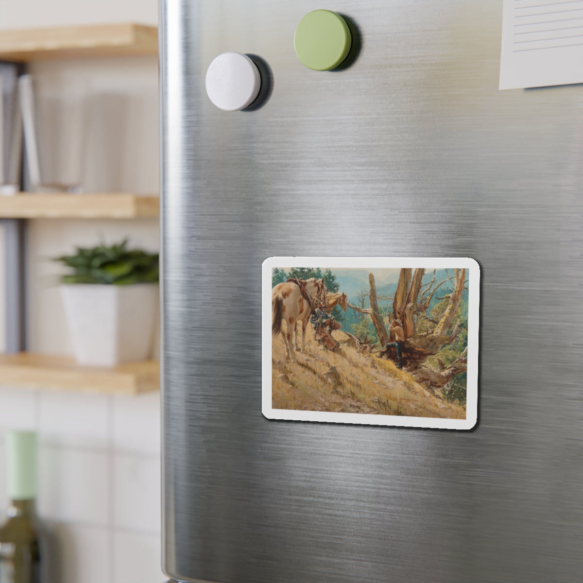 Glassing the Ridges (Magazine Illustration) Refrigerator Magnet-The Sticker Space