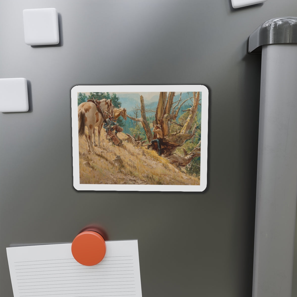 Glassing the Ridges (Magazine Illustration) Refrigerator Magnet-The Sticker Space