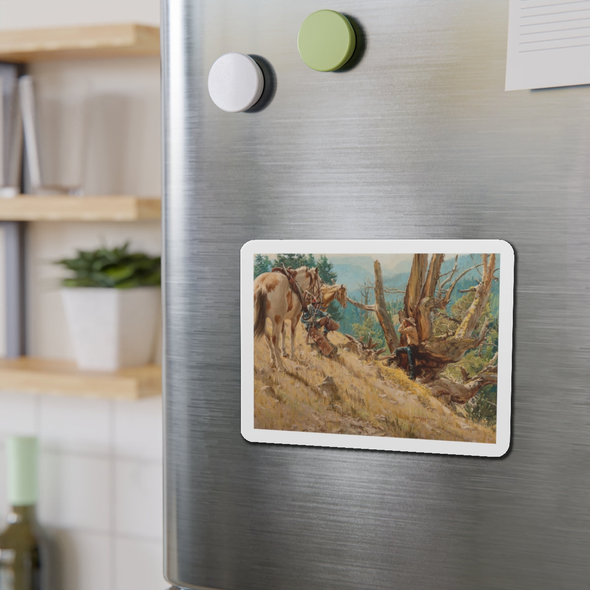 Glassing the Ridges (Magazine Illustration) Refrigerator Magnet-The Sticker Space