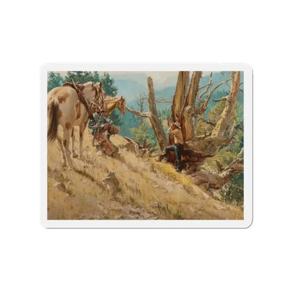 Glassing the Ridges (Magazine Illustration) Refrigerator Magnet 3 Inch Die-Cut - The Sticker Space