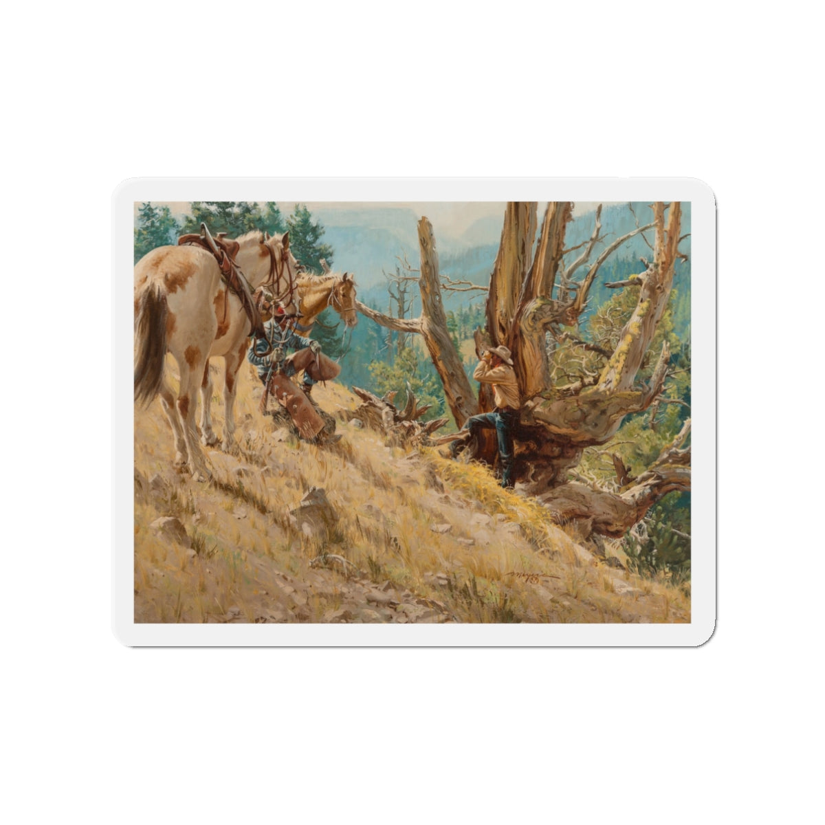 Glassing the Ridges (Magazine Illustration) Refrigerator Magnet-3" x 3"-The Sticker Space