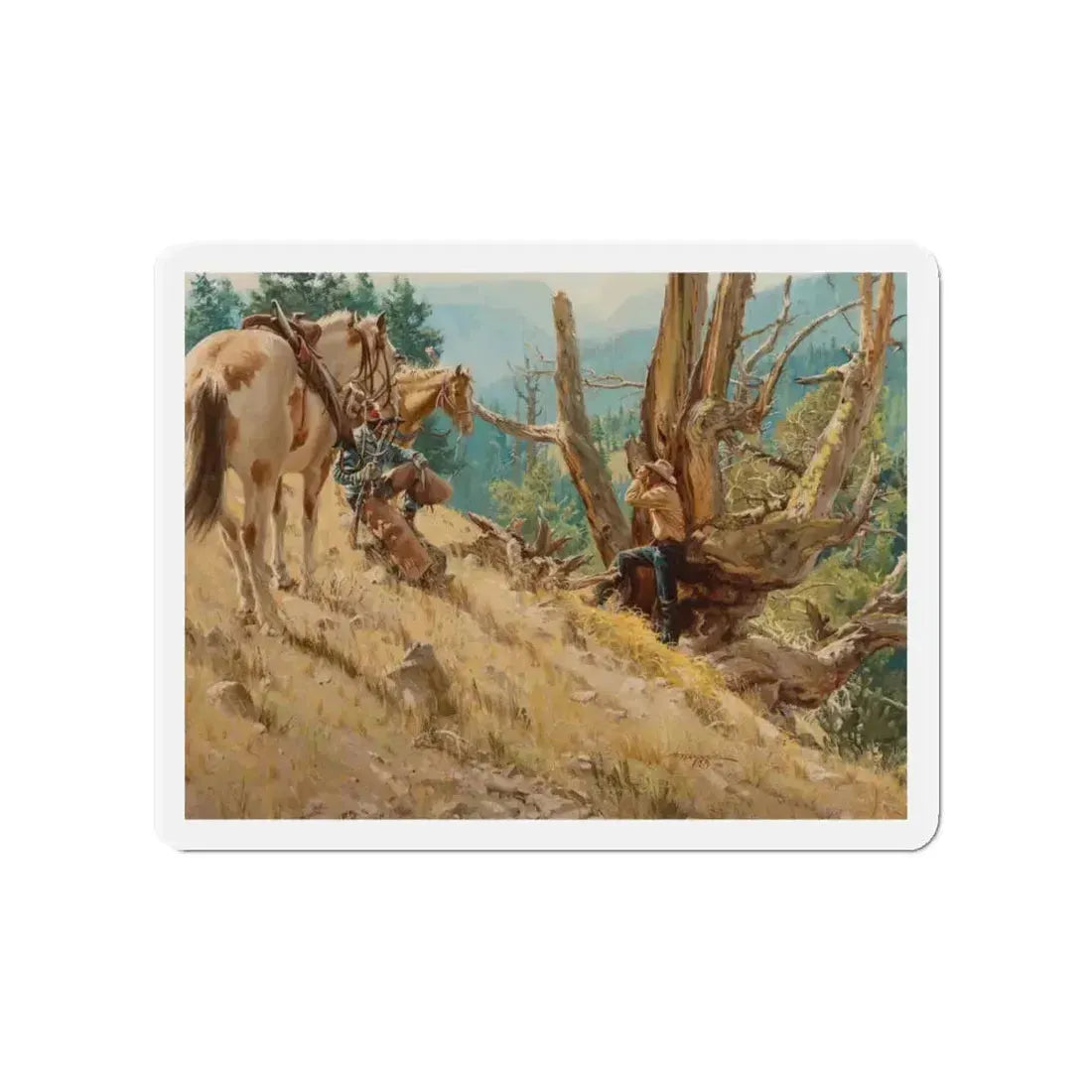 Glassing the Ridges (Magazine Illustration) Refrigerator Magnet 4 Inch Die-Cut - The Sticker Space