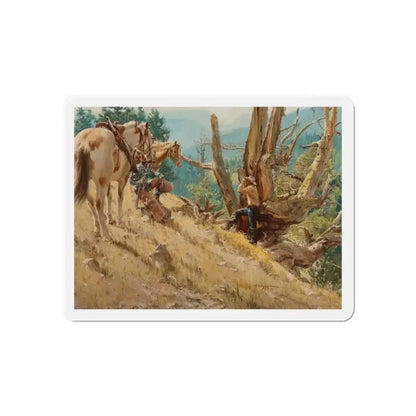 Glassing the Ridges (Magazine Illustration) Refrigerator Magnet 6 Inch Die-Cut - The Sticker Space