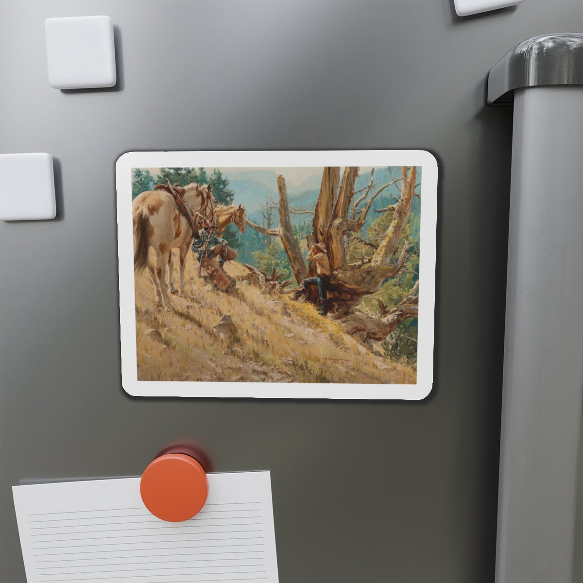 Glassing the Ridges (Magazine Illustration) Refrigerator Magnet-The Sticker Space