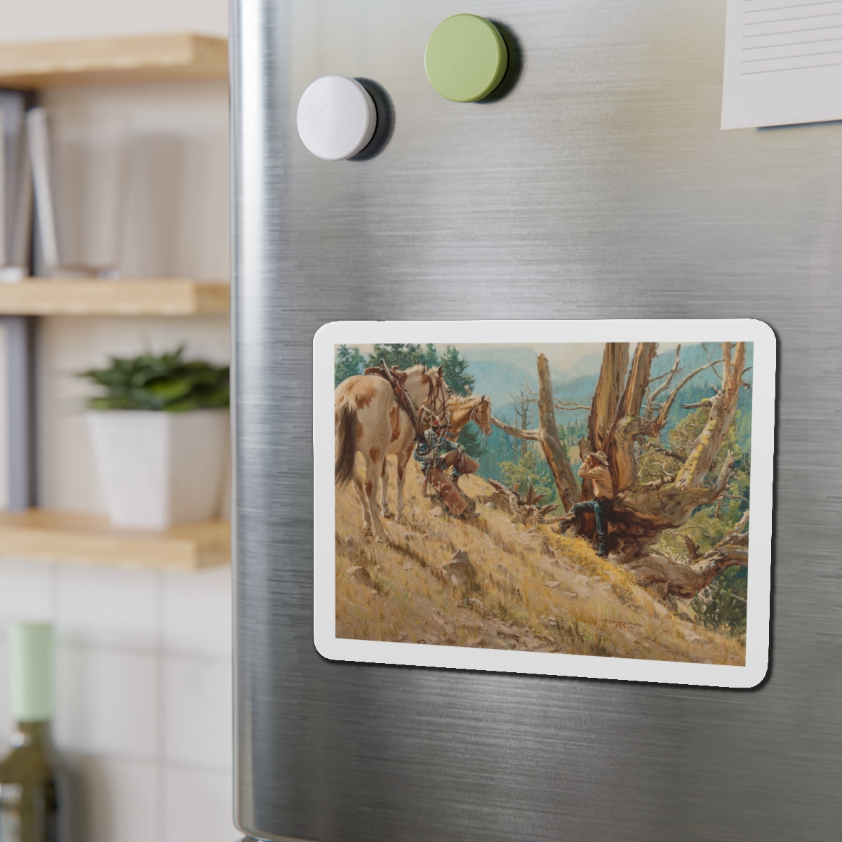 Glassing the Ridges (Magazine Illustration) Refrigerator Magnet-The Sticker Space