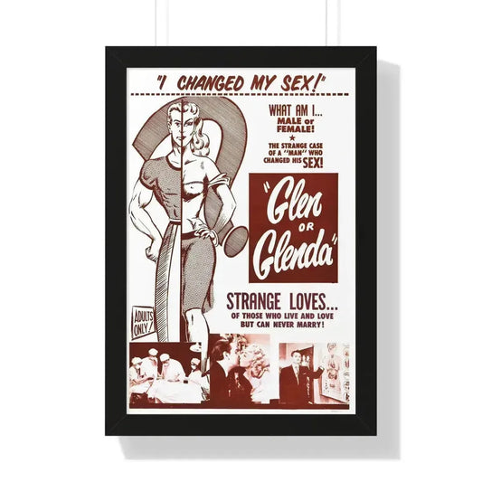 GLEN OR GLENDA 1953 - Framed Movie Poster 16″ x 24″ Black - The Sticker Space