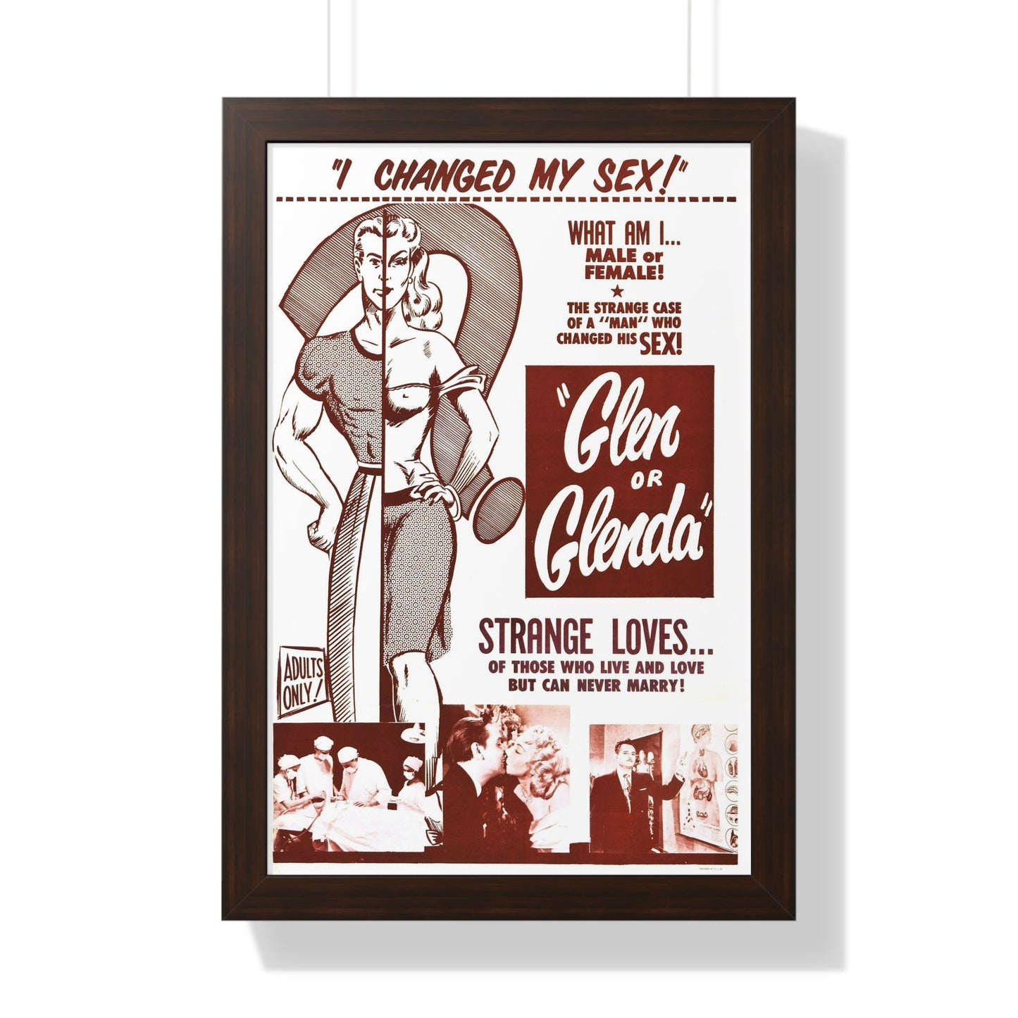 GLEN OR GLENDA 1953 - Framed Movie Poster-16″ x 24″-The Sticker Space