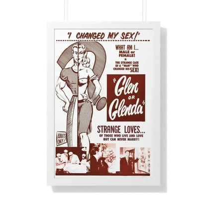 GLEN OR GLENDA 1953 - Framed Movie Poster 20" x 30" White - The Sticker Space