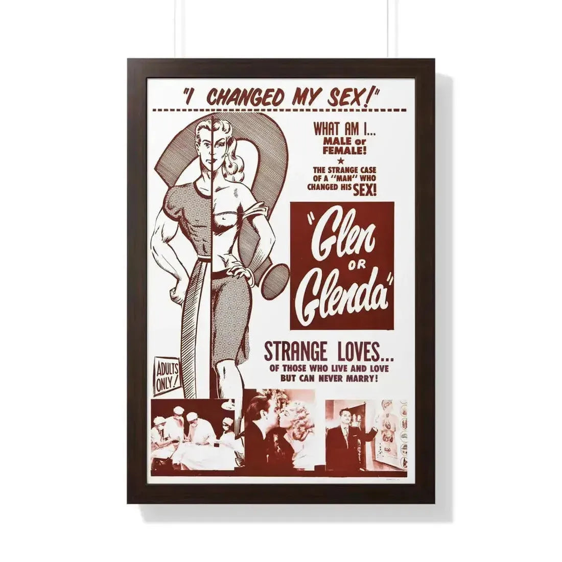 GLEN OR GLENDA 1953 - Framed Movie Poster - The Sticker Space