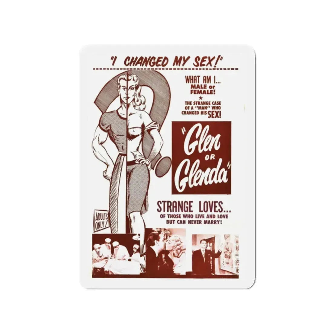GLEN OR GLENDA 1953 Movie Poster - Refrigerator Magnet 2 Inch - The Sticker Space