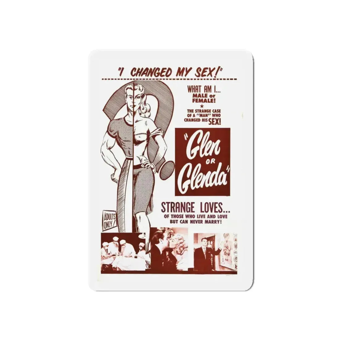 GLEN OR GLENDA 1953 Movie Poster - Refrigerator Magnet 5 Inch - The Sticker Space
