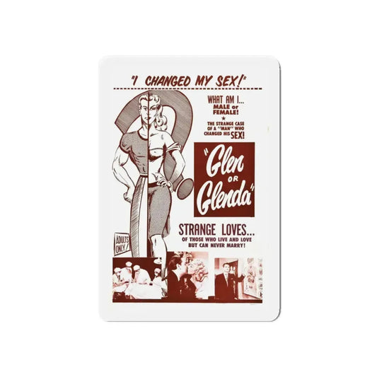 GLEN OR GLENDA 1953 Movie Poster - Refrigerator Magnet 6 Inch - The Sticker Space