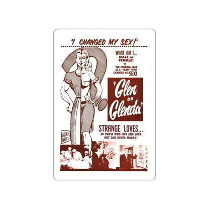 GLEN OR GLENDA 1953 Movie Poster STICKER Vinyl Die-Cut Decal - The Sticker Space