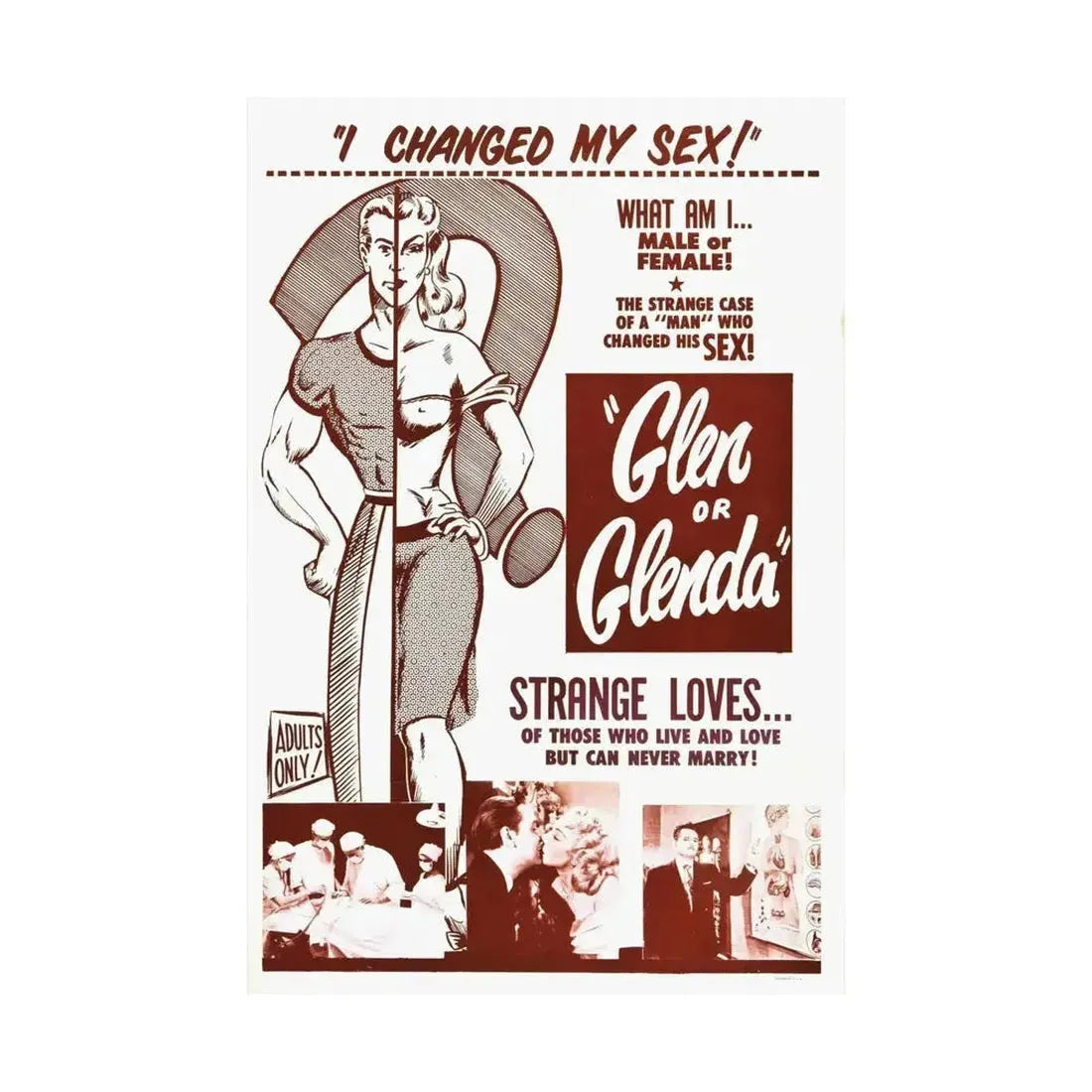 GLEN OR GLENDA 1953 - Paper Movie Poster - The Sticker Space