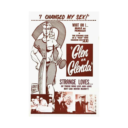 GLEN OR GLENDA 1953 - Paper Movie Poster - The Sticker Space