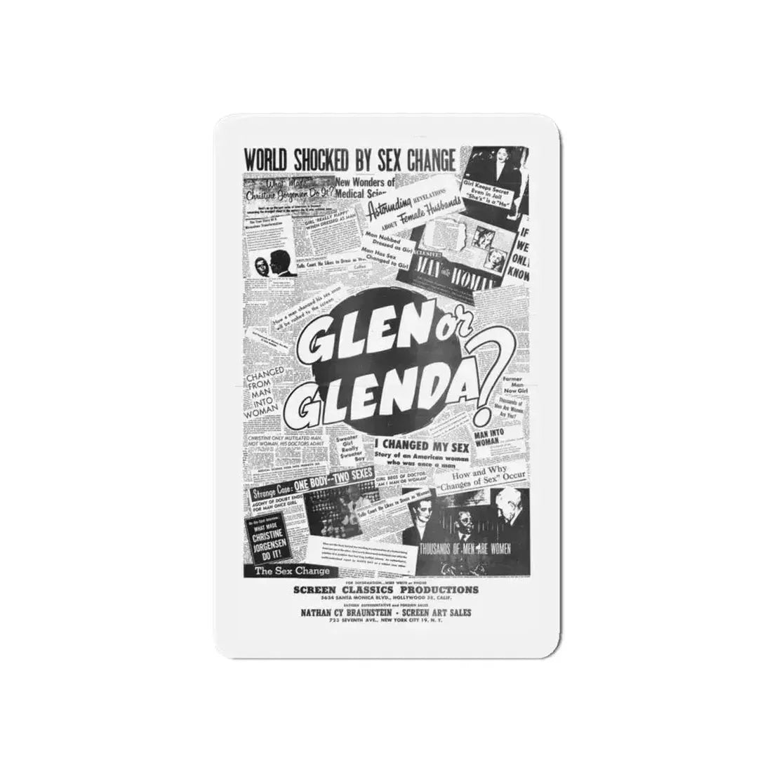 GLEN OR GLENDA (2) 1953 Movie Poster - Refrigerator Magnet - The Sticker Space