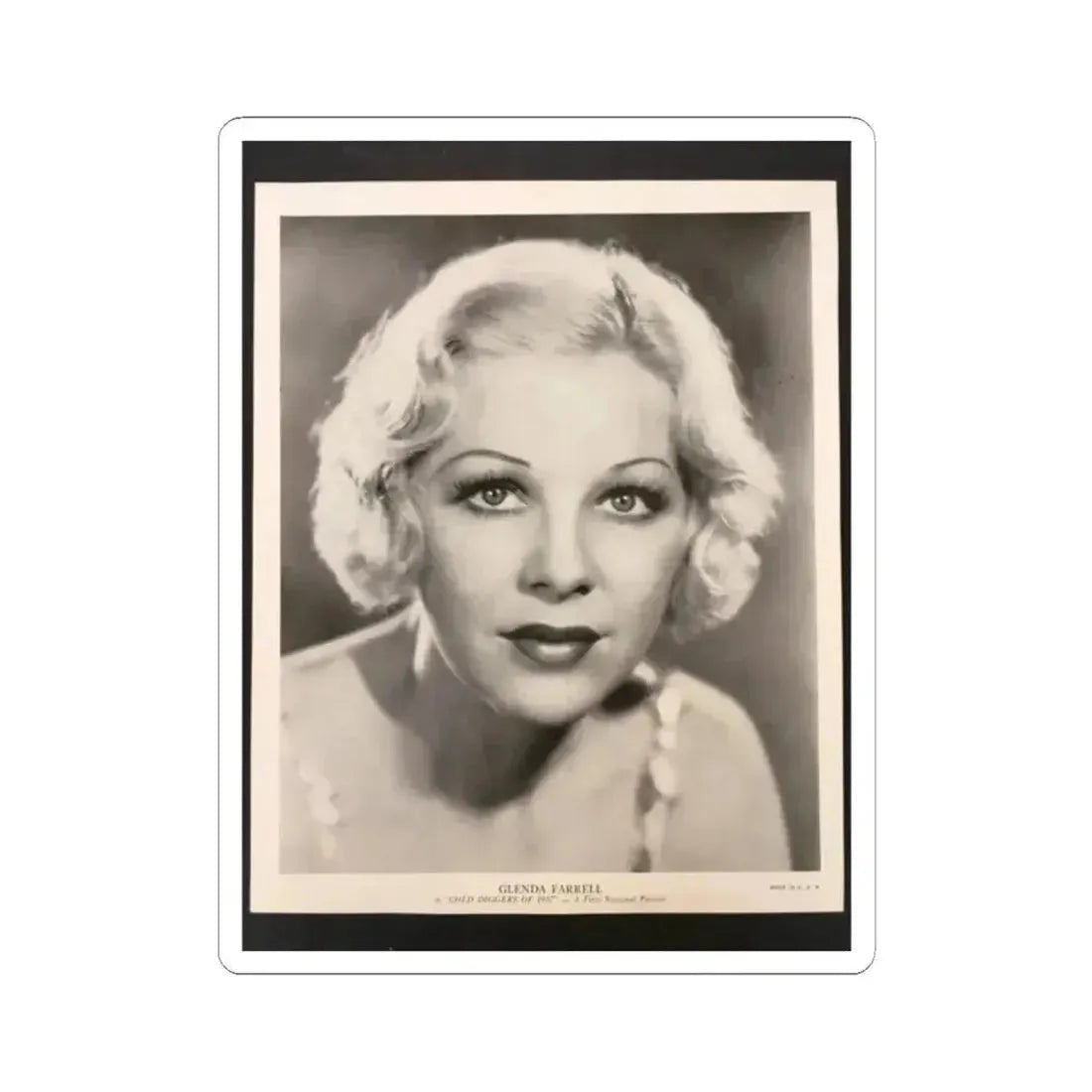 Glenda Farrell #47 (Vintage Female Icon) STICKER Vinyl Kiss-Cut Decal 2 Inch White - The Sticker Space