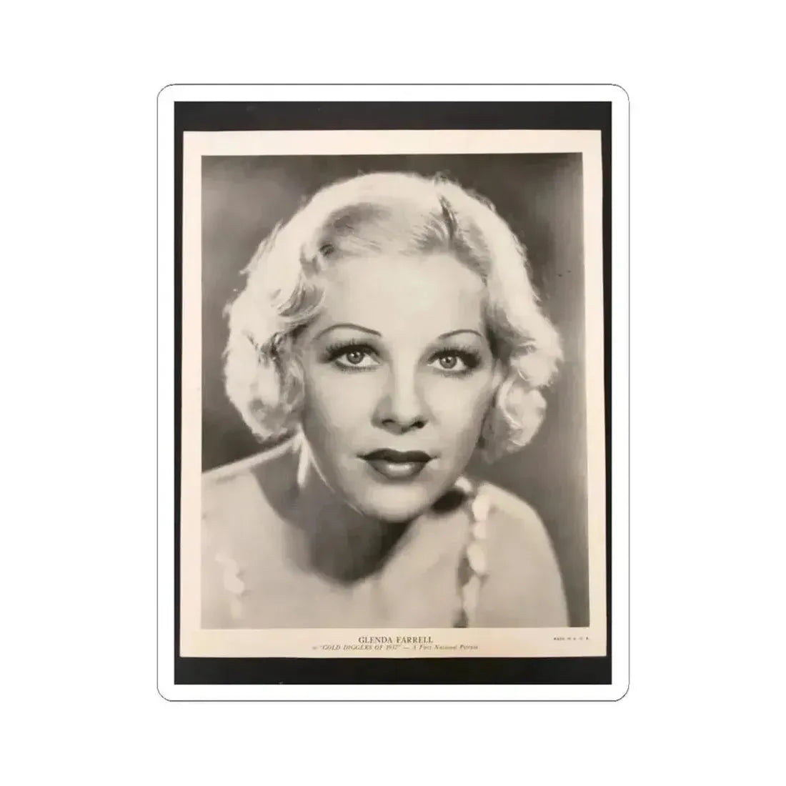 Glenda Farrell #47 (Vintage Female Icon) STICKER Vinyl Kiss-Cut Decal 3 Inch White - The Sticker Space