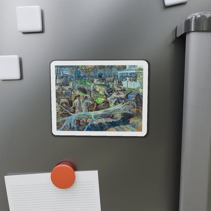 Glidden Tours Test Man & Machine, 1906 (Magazine Illustration) Refrigerator Magnet-The Sticker Space