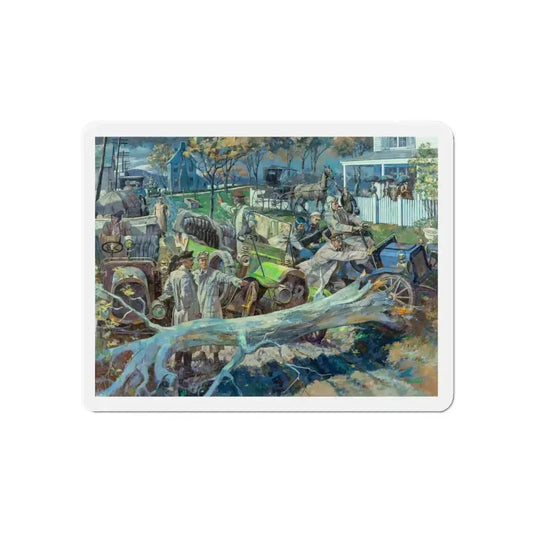 Glidden Tours Test Man & Machine, 1906 (Magazine Illustration) Refrigerator Magnet 6 Inch Die-Cut - The Sticker Space