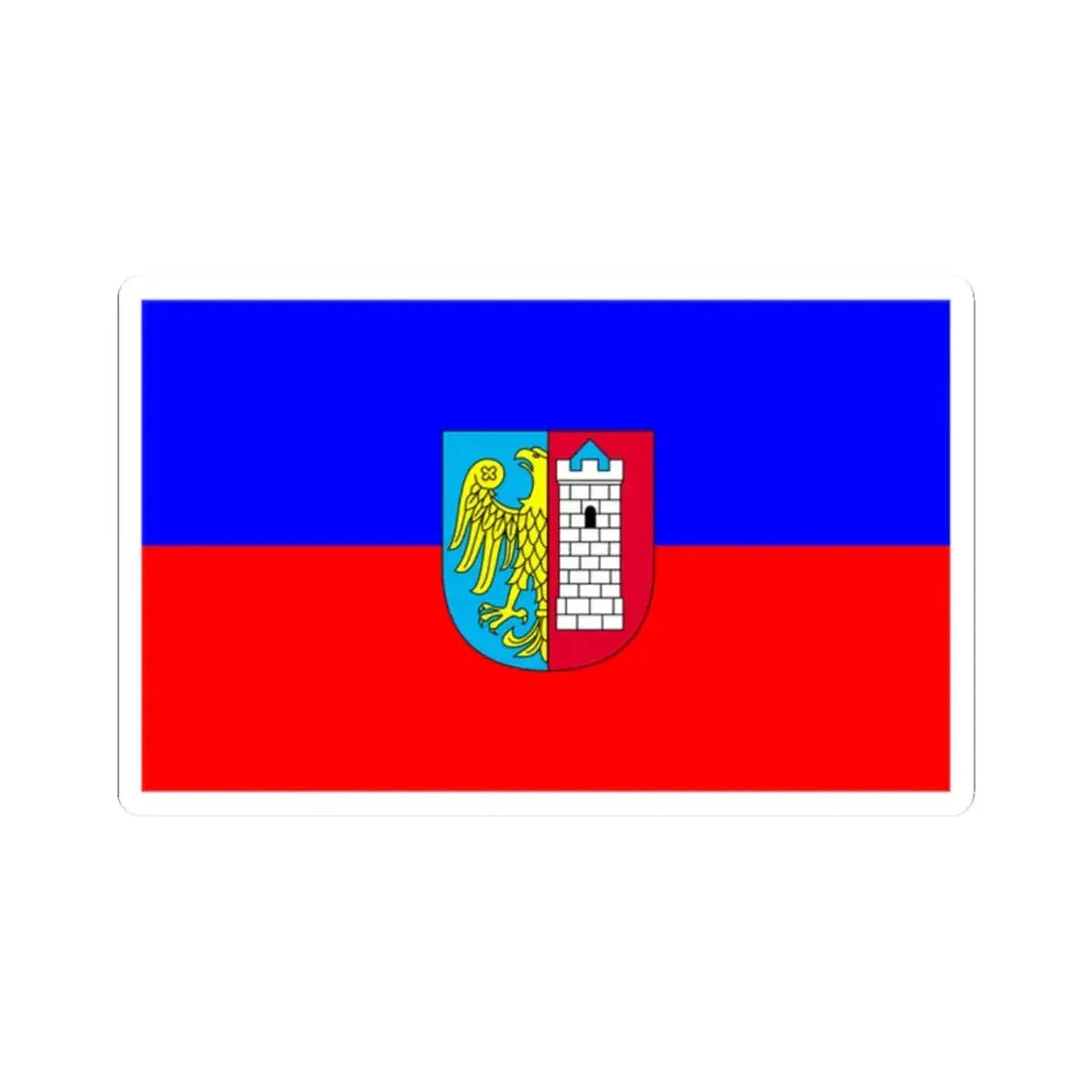 Gliwice flaga (Poland) STICKER Vinyl Kiss-Cut Decal 2 Inch White - The Sticker Space