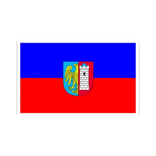 Gliwice flaga (Poland) STICKER Vinyl Kiss-Cut Decal 2 Inch White - The Sticker Space