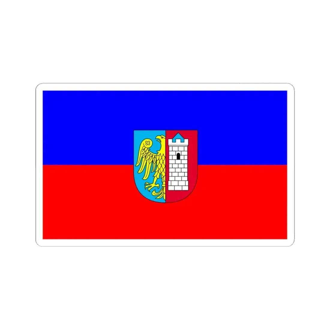 Gliwice flaga (Poland) STICKER Vinyl Kiss-Cut Decal 6 Inch White - The Sticker Space
