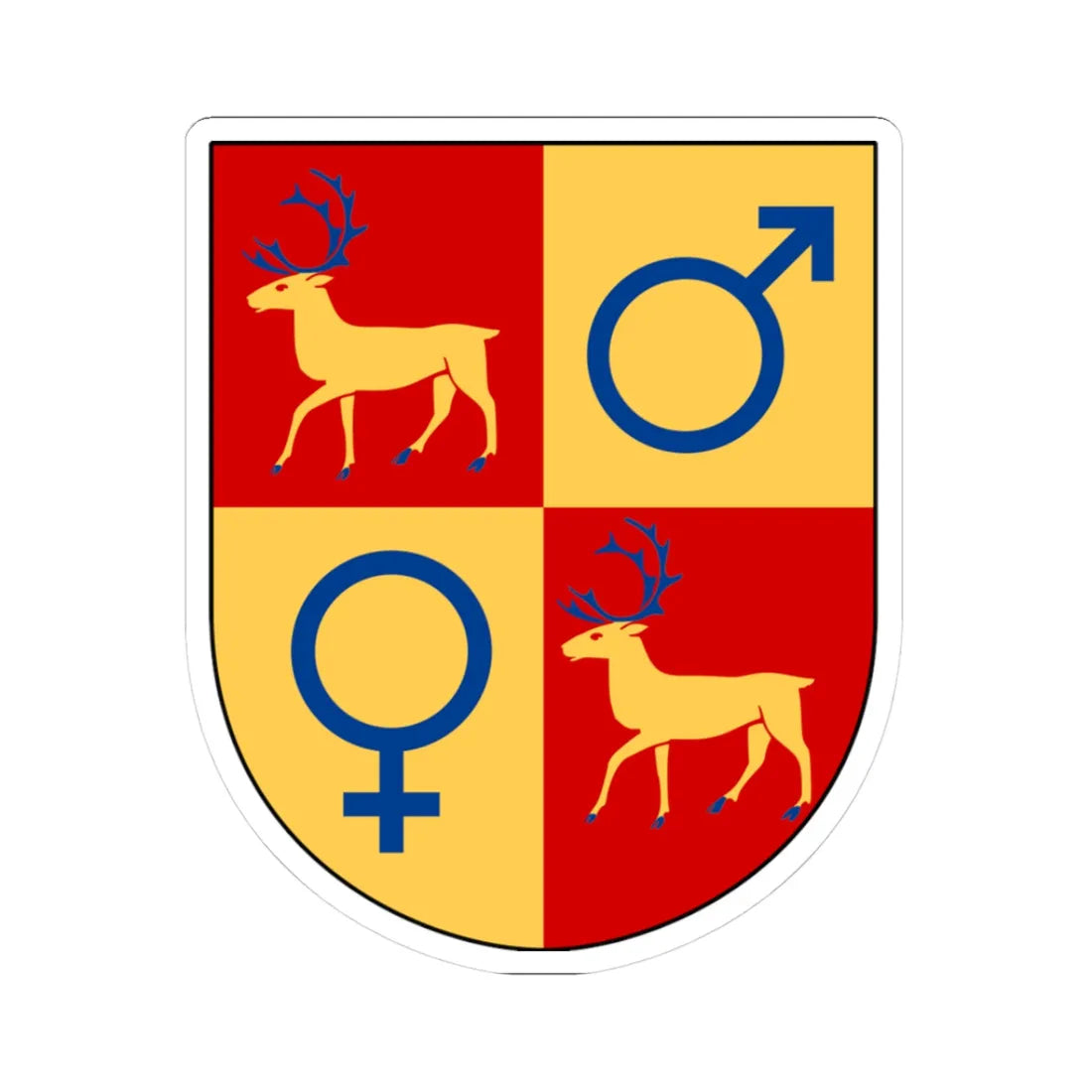 Gällivare kommunvapen (Sweden) (Coat of Arms) STICKER Vinyl Kiss-Cut Decal 3 Inch White - The Sticker Space
