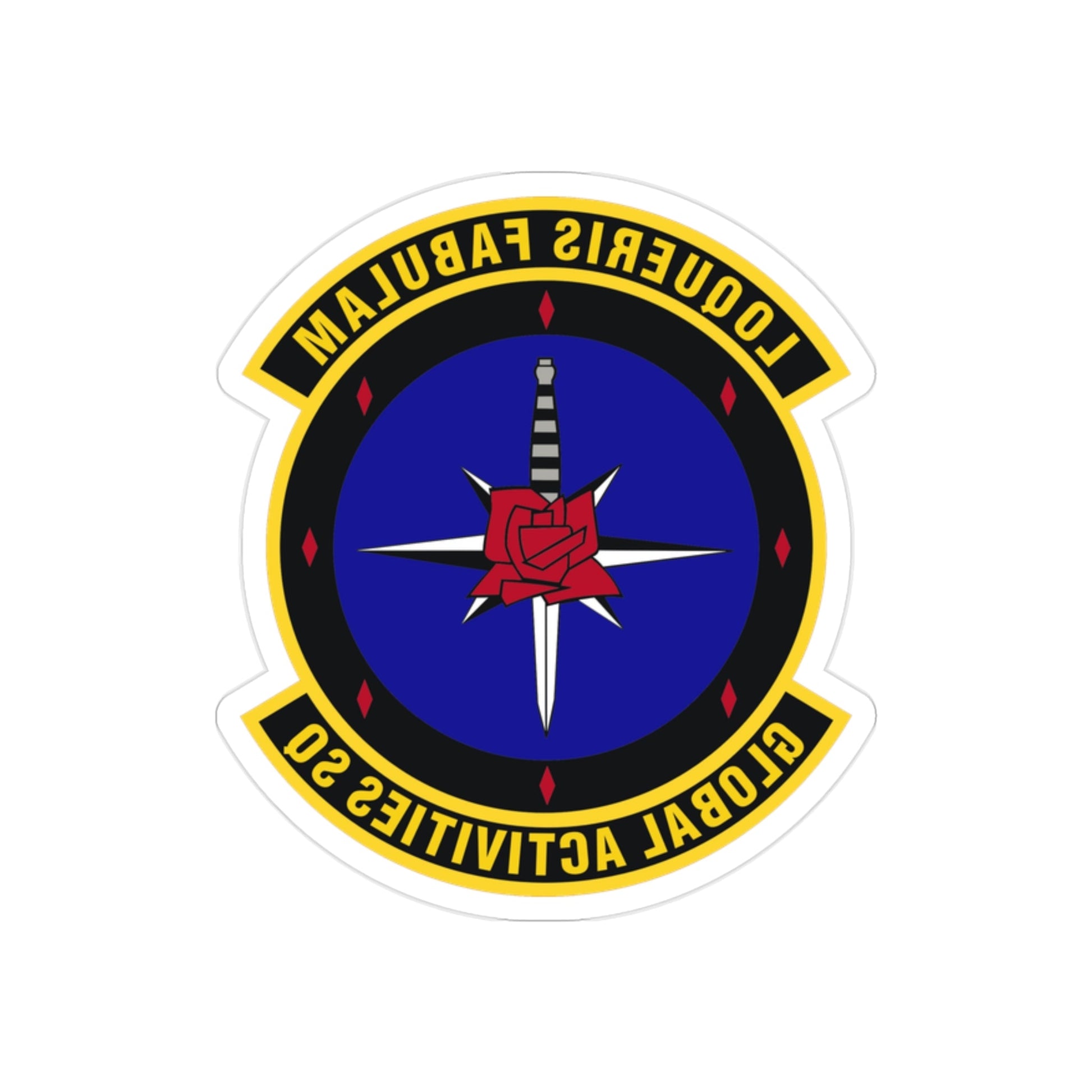 Global Activities Squadron (U.S. Air Force) REVERSE PRINT Transparent STICKER-2" × 2"-The Sticker Space