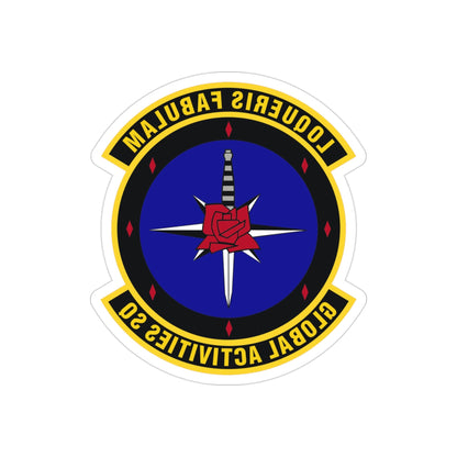 Global Activities Squadron (U.S. Air Force) REVERSE PRINT Transparent STICKER-3" × 3"-The Sticker Space