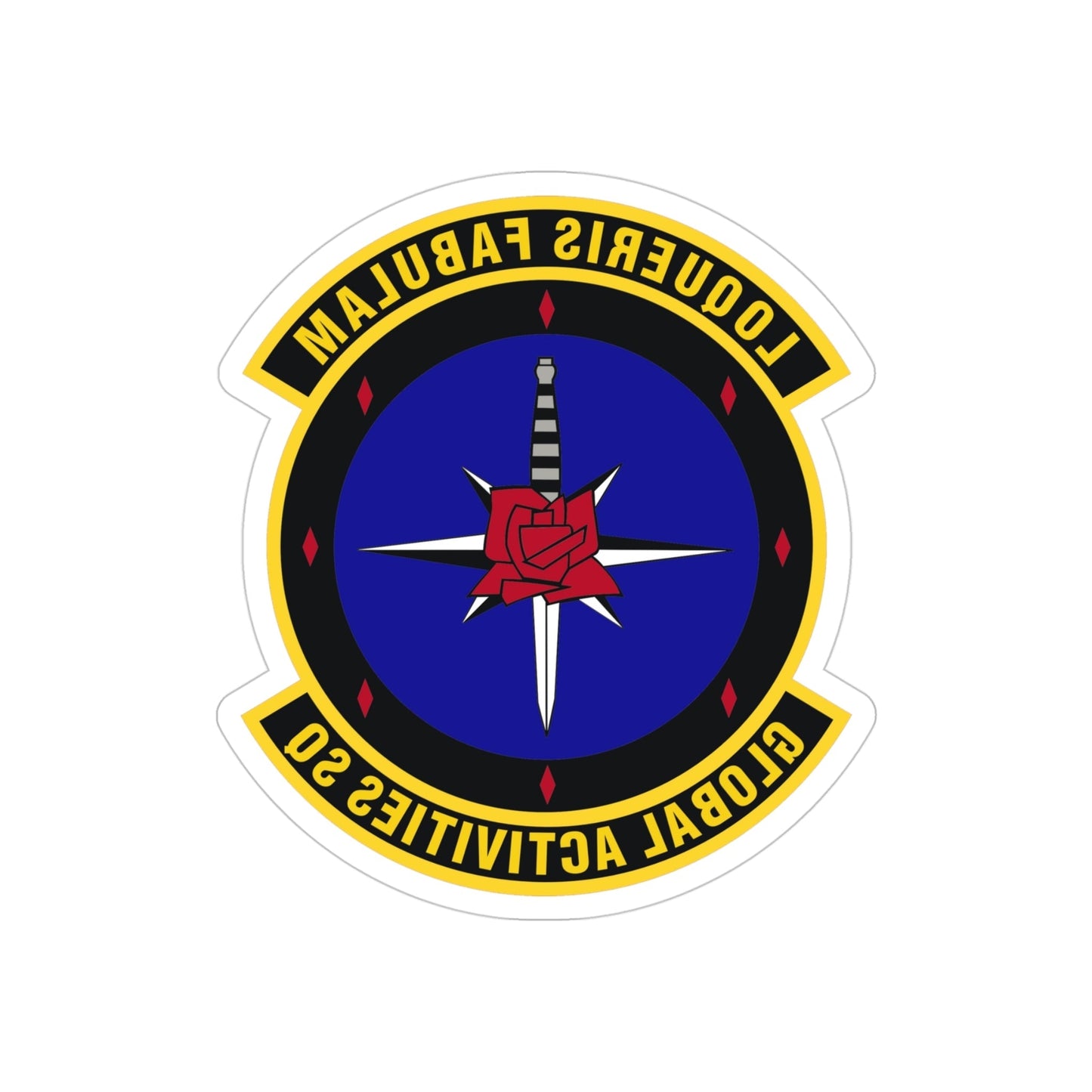 Global Activities Squadron (U.S. Air Force) REVERSE PRINT Transparent STICKER-4 Inch-The Sticker Space