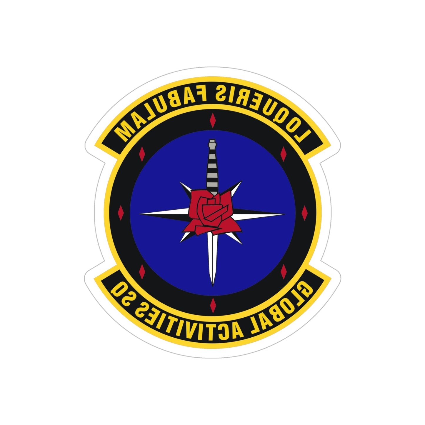 Global Activities Squadron (U.S. Air Force) REVERSE PRINT Transparent STICKER-5 Inch-The Sticker Space