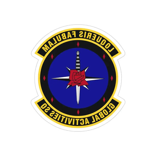 Global Activities Squadron (U.S. Air Force) REVERSE PRINT Transparent Die-Cut STICKER 6 Inch Die-Cut Transparent - The Sticker Space