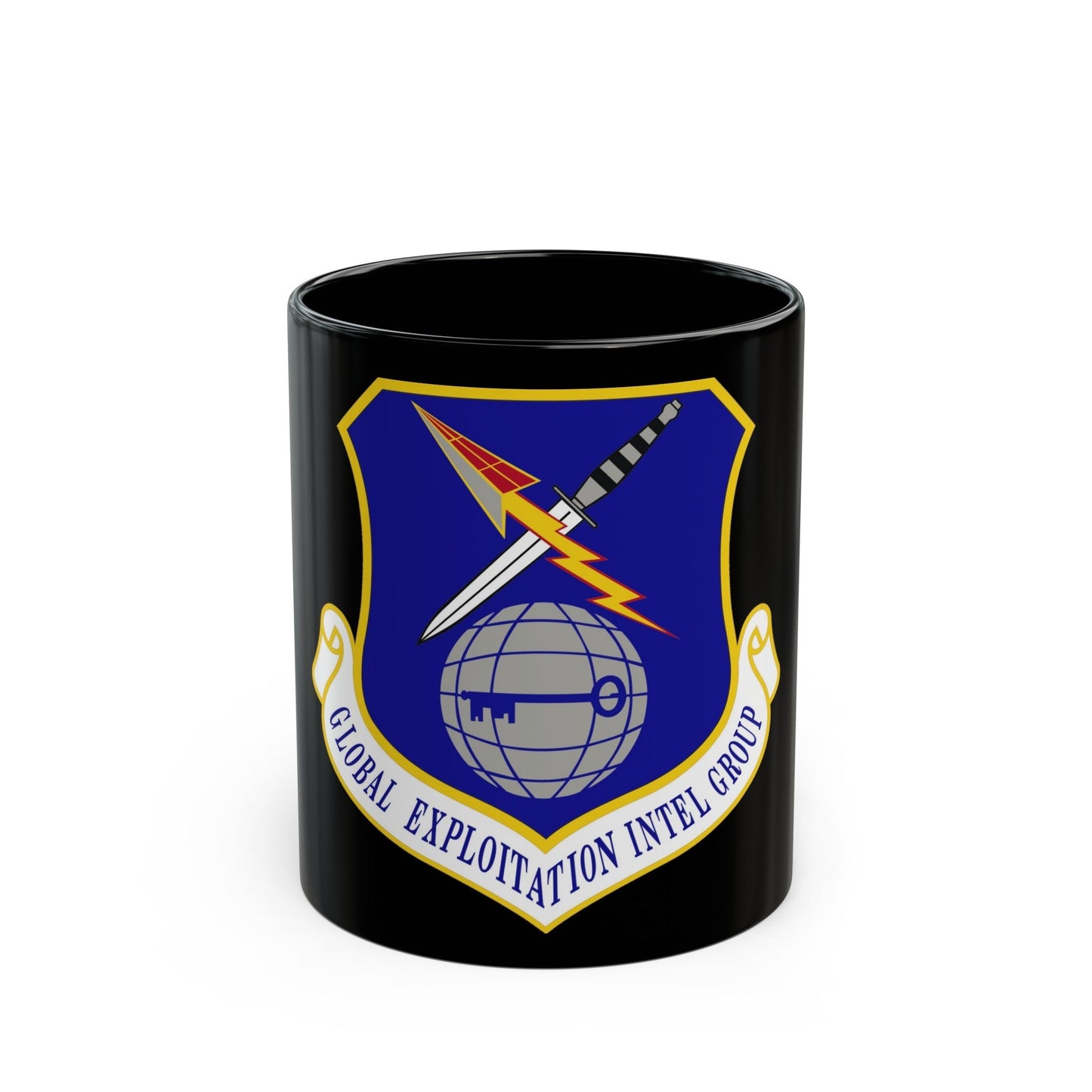 Global Exploitation Intelligence Group (U.S. Air Force) Black Coffee Mug-11oz-The Sticker Space