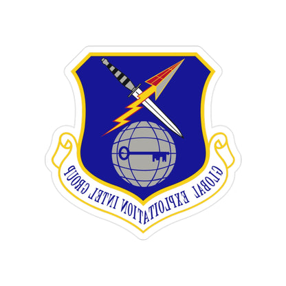 Global Exploitation Intelligence Group (U.S. Air Force) REVERSE PRINT Transparent STICKER-2" × 2"-The Sticker Space