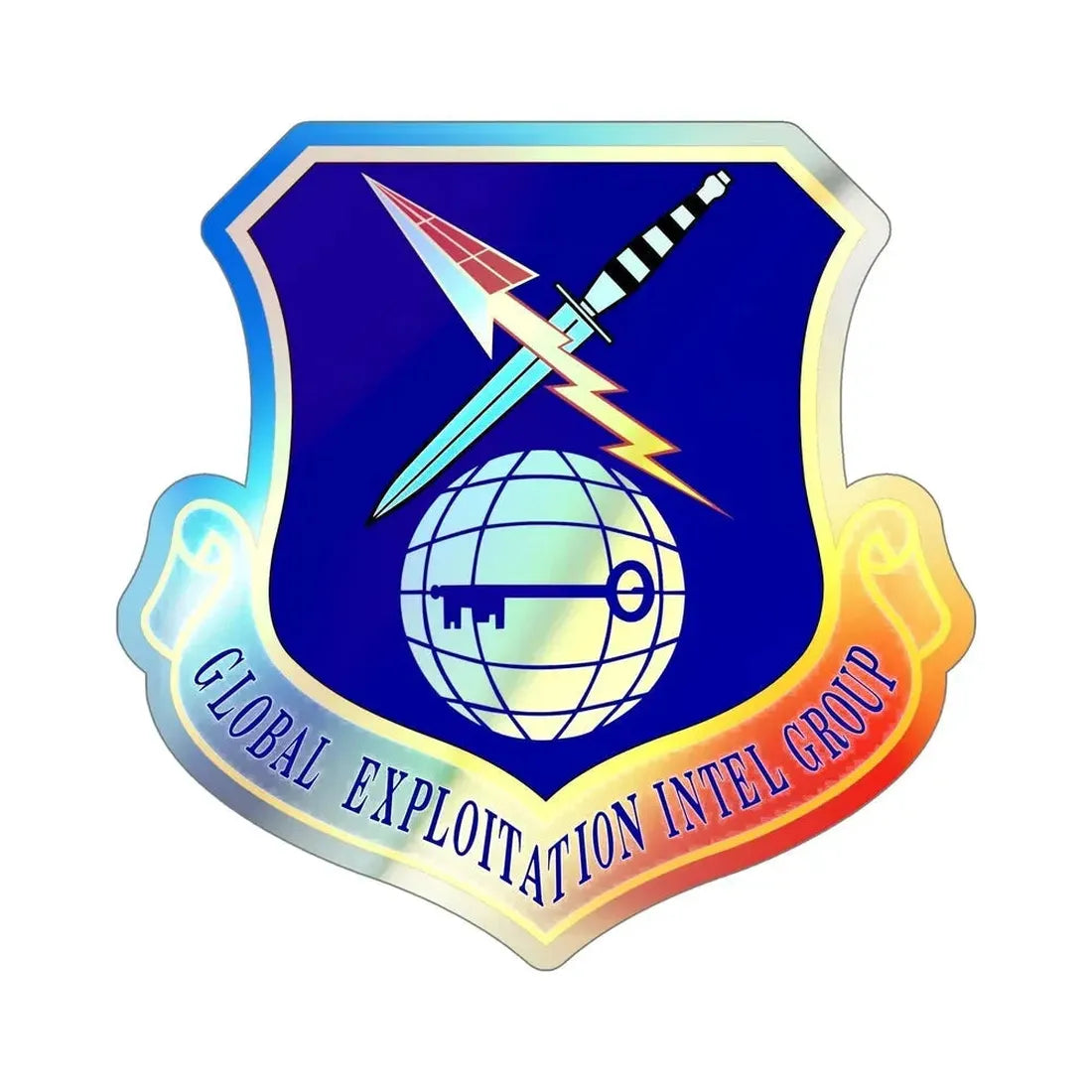 Global Exploitation Intelligence Group (U.S. Air Force) Holographic STICKER Die-Cut Vinyl Decal 6 Inch Holographic - The Sticker Space