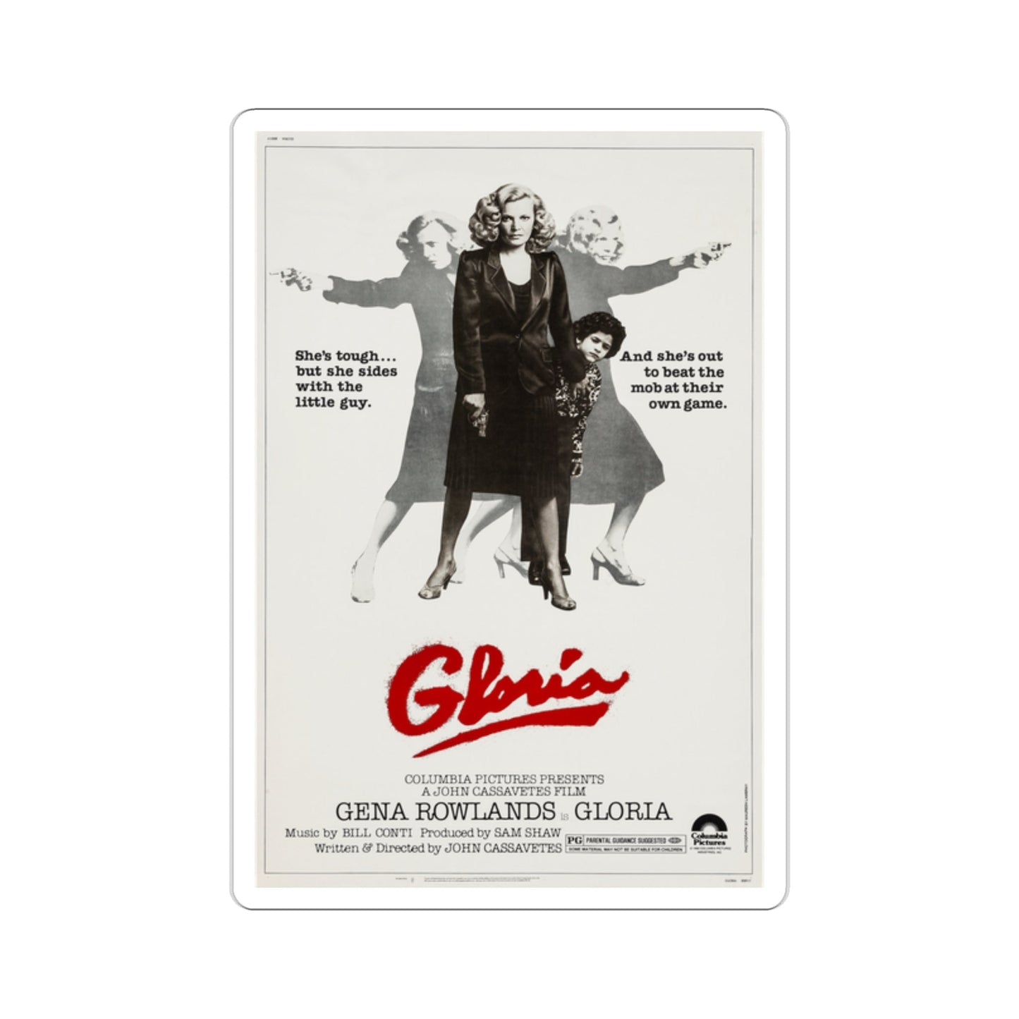 Gloria 1980 Movie Poster STICKER Vinyl Die-Cut Decal-2 Inch-The Sticker Space