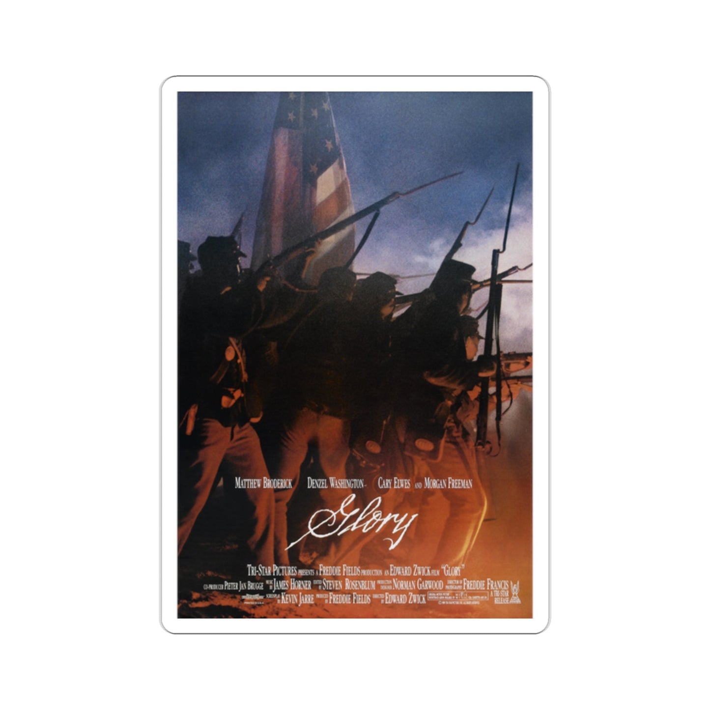 Glory 1989 Movie Poster STICKER Vinyl Die-Cut Decal-2 Inch-The Sticker Space